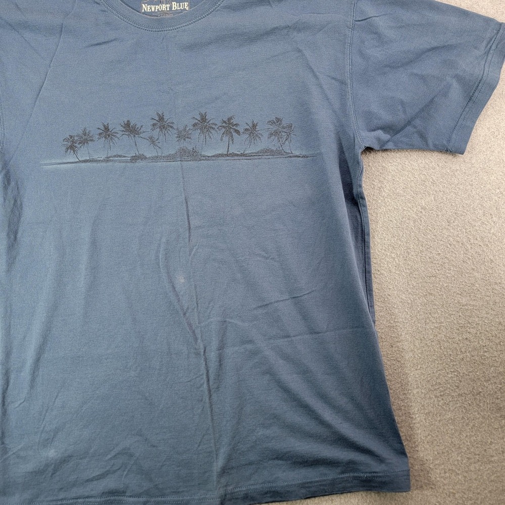 Newport Blue Shirt Mens XL Blue Palm Trees Beach Graphic T-Shirt Tee Casual - Picture 5 of 9